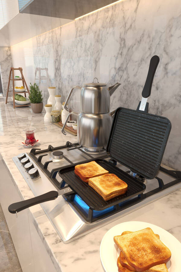 Master Toaster Granite Cast Iron Stove Top Hand Toast Machine St-101 - 4