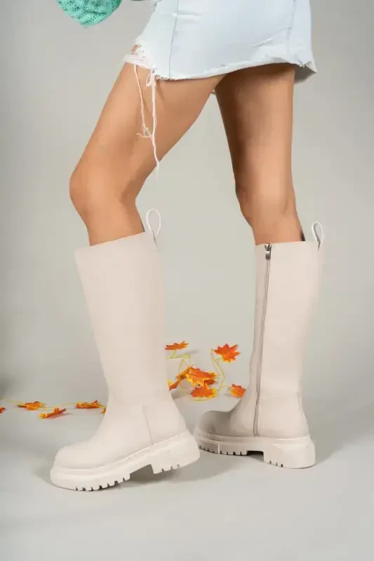 Mat Bej Kadın Çizme 0012360-Mat Bej - 3