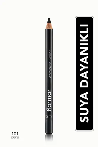 Mat Bitişli Suya Dayanıklı Göz Kalemi (SİYAH) - Waterproof Eyeliner - 101 Black Ice - 8690604109012 - 101 BLACK ICE - 1