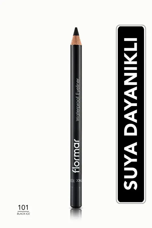 Mat Bitişli Suya Dayanıklı Göz Kalemi (SİYAH) - Waterproof Eyeliner - 101 Black Ice - 8690604109012 - 101 BLACK ICE - 1