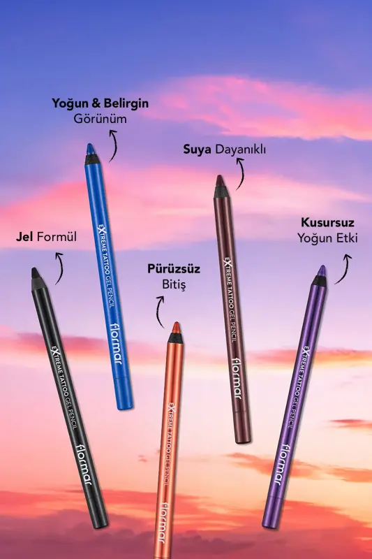 Mat Kalıcı Göz Kalemi (BORDO) - Extreme Tattoo Gel Pencil - 005 Very Berry - 8682536028875 - 005 VERY BERRY - 3