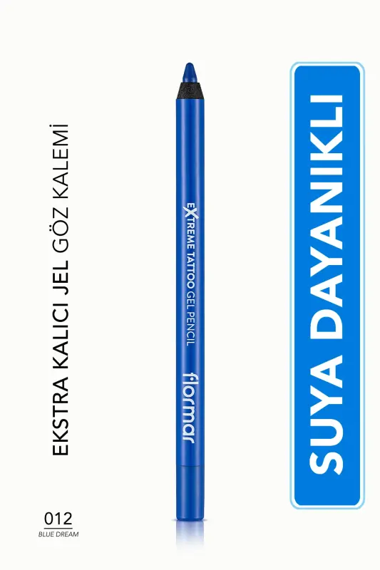 Mat Kalıcı Göz Kalemi (MAVİ) - Extreme Tattoo Gel Pencil - 012 Blue Dream - 8682536041195-012 BLUE DREAM - FLORMAR