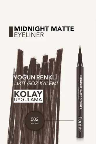 Mat Likit Kalem Eyeliner (KAHVE) - Midnight Matte Eyeliner - 002 Brown - 8690604641659 - 002 BROWN - 4