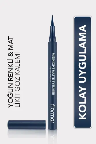 Mat Likit Kalem Eyeliner (LACİVERT) - Midnight Matte Eyeliner - 003 Dark Blue - 8690604641666 - 003 DARK BLUE 