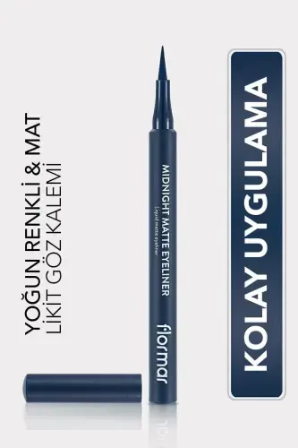 Mat Likit Kalem Eyeliner (LACİVERT) - Midnight Matte Eyeliner - 003 Dark Blue - 8690604641666-003 DARK BLUE - 1