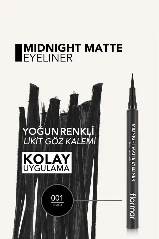 Mat Likit Kalem Eyeliner (SİYAH) - Midnight Matte Eyeliner - 001 Black - 8690604532292 - 001 BLACK - 4