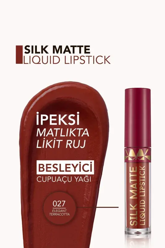 Mat Likit Ruj - Silk Matte Liquid Lipstick Elegant Terracotta 027 8690604634675-27 ELEGNT TERRCTT - 4