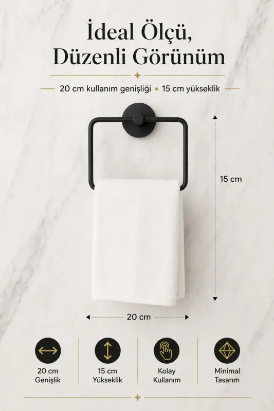 Mat qora eko kvadrat sochiqlik. Teshik ochishning hojati yo'q. Yopishtirish yoki o'rnatish mumkin. - 6