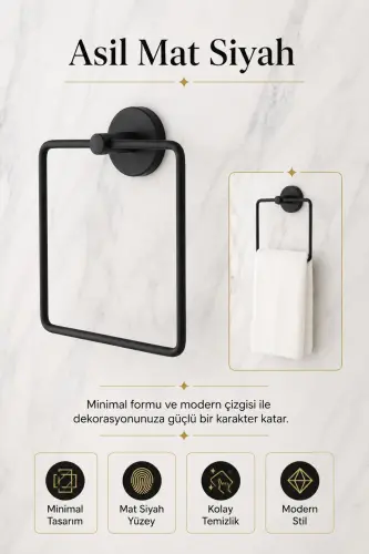 Mat qora eko kvadrat sochiqlik. Teshik ochishning hojati yo'q. Yopishtirish yoki o'rnatish mumkin. - 7