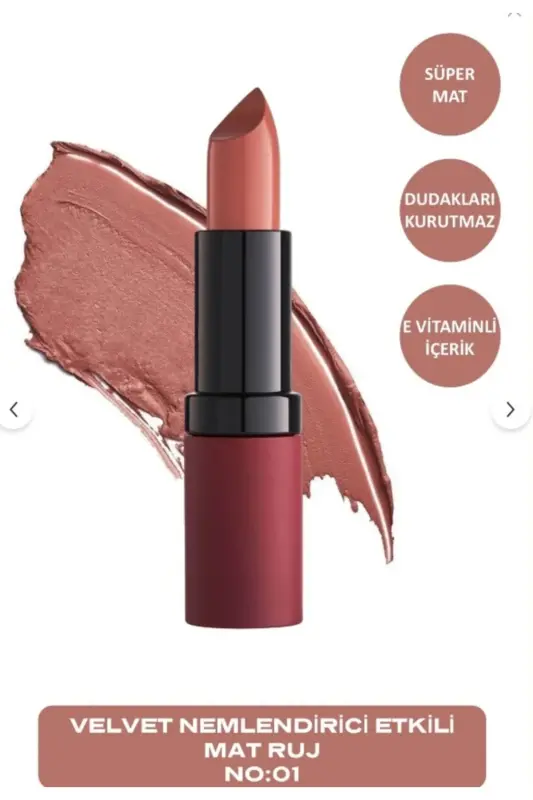 Mat Ruj - Velvet Matte Lipstick No: 01 (8691190466015)-Bej - 1