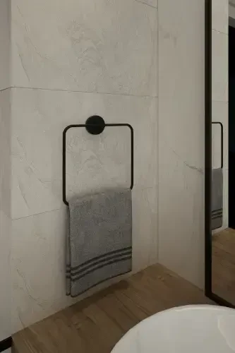 Mat Siyah Eko Kare Havluluk Delmeye Son Ister Yapıştır Ister Montajla - 3