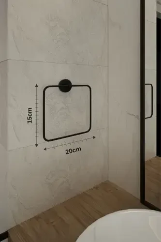 Mat Siyah Eko Kare Havluluk Delmeye Son Ister Yapıştır Ister Montajla - 4