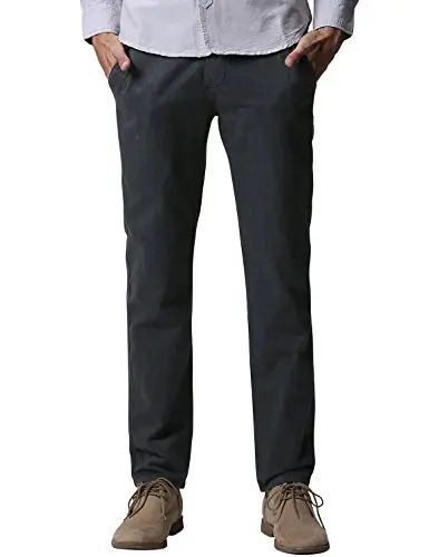 Match Mens Slim Tapered Flat Front Casual Pants 