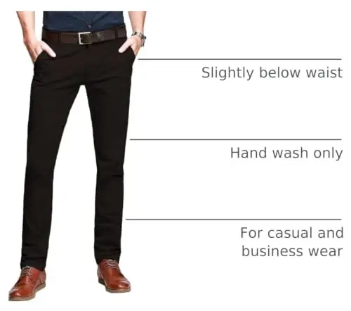Match Mens Slim Tapered Flat Front Casual Pants 