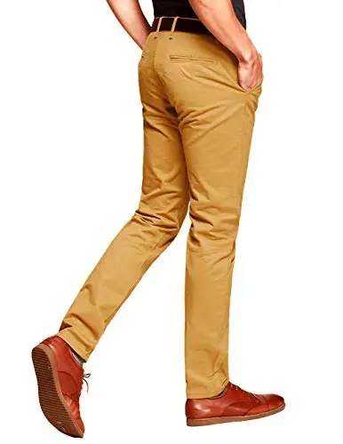 Match Mens Slim Tapered Flat Front Casual Pants - 2