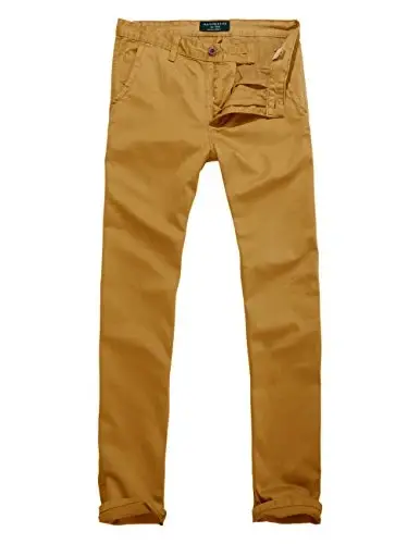 Match Mens Slim Tapered Flat Front Casual Pants - 3