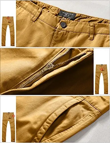 Match Mens Slim Tapered Flat Front Casual Pants - 5