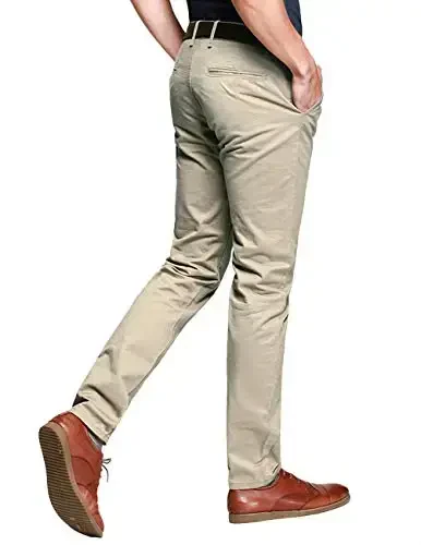 Match Mens Slim Tapered Flat Front Casual Pants - 2