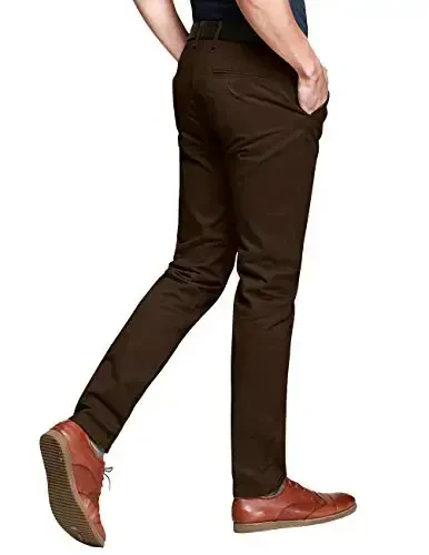 Match Mens Slim Tapered Flat Front Casual Pants - 2