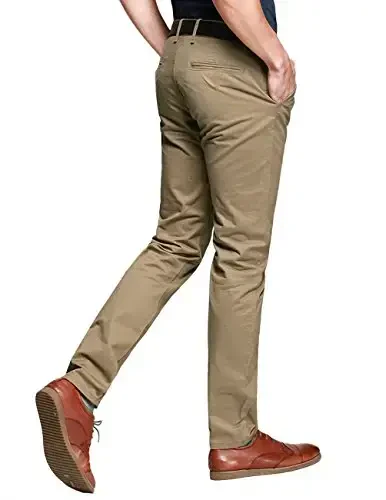 Match Mens Slim Tapered Flat Front Casual Pants - 2