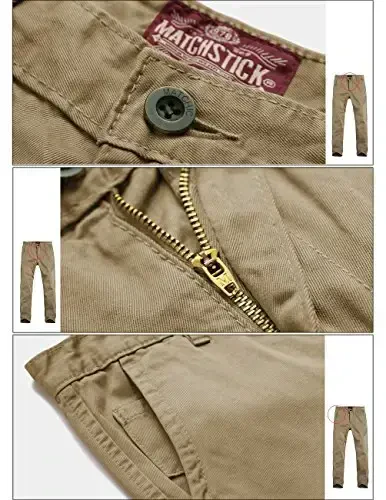 Match Mens Slim Tapered Flat Front Casual Pants - 5