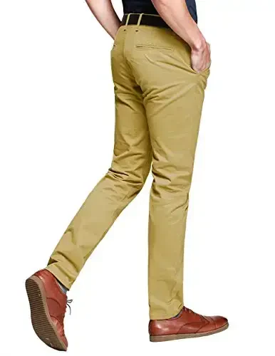Match Mens Slim Tapered Flat Front Casual Pants - 2