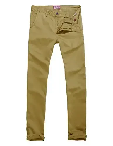 Match Mens Slim Tapered Flat Front Casual Pants - 3