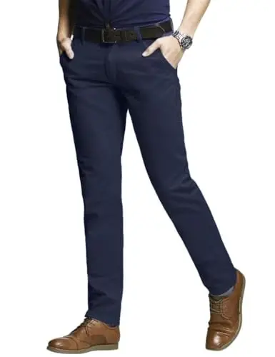 Match Men's Slim Tapered Stretchy Casual Pants 
