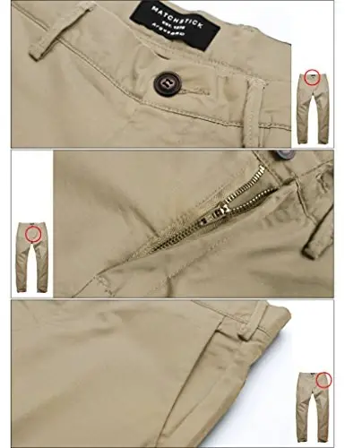 Match Men's Slim Tapered Stretchy Casual Pants - 4