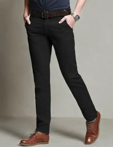 Match Men's Slim Tapered Stretchy Casual Pants - 6