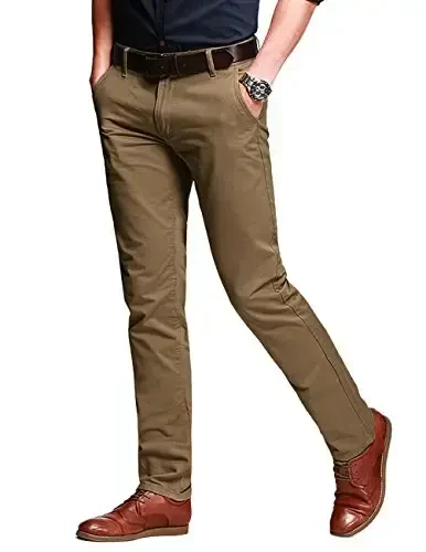 Match Men's Slim Tapered Stretchy Casual Pants #8105 - MATCH
