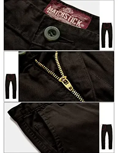 Match Mens Slim Tapered Flat Front Casual Pants - 5