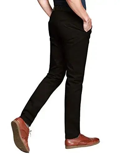 Match Mens Slim Tapered Flat Front Casual Pants - MATCH (1)