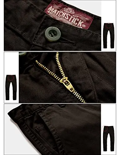 Match Mens Slim Tapered Flat Front Casual Pants - 5