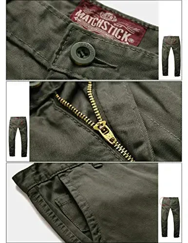 Match Mens Slim Tapered Flat Front Casual Pants - 5