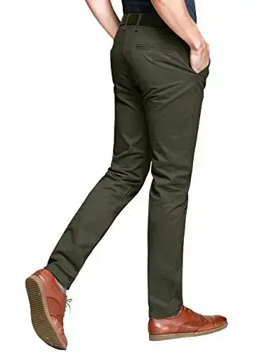 Match Mens Slim Tapered Flat Front Casual Pants - MATCH (1)