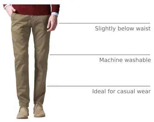 Match Mens Regular-Fit Casual Flat Front Chino Pants | Straight Leg, 100% Cotton, 5-Pocket Design, Office Wear, Weekend Casual, Daily Wear,Twill Fabric 