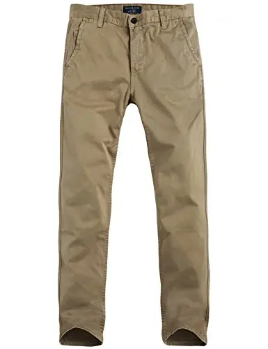 Match Erkek Slim Konik Düz Ön Günlük Pantolon (32, Açık Haki) - 3