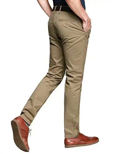 Match Mens Slim Tapered Flat Front Casual Pants - 2