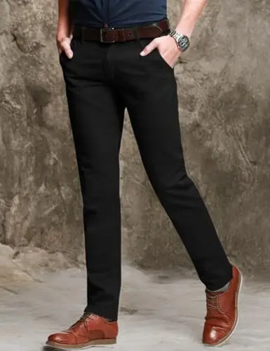 Match Men's Slim Tapered Stretchy Casual Pants - 6