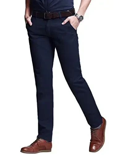 Match Men's Slim Tapered Stretchy Casual Pants 