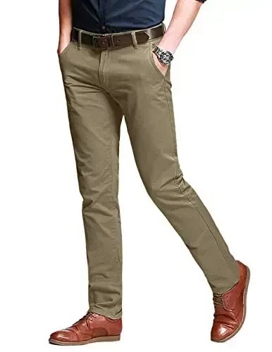 Match Men's Slim Tapered Stretchy Casual Pants - 1