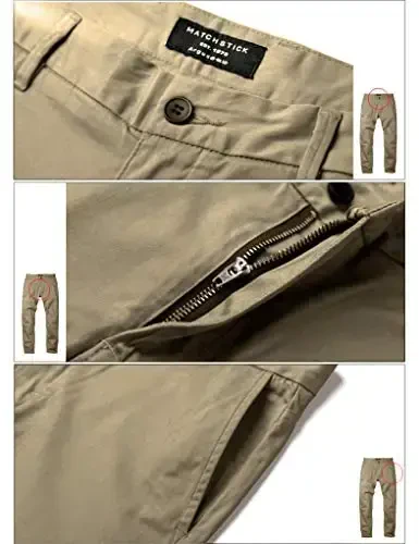 Match Men's Slim Tapered Stretchy Casual Pants - 5