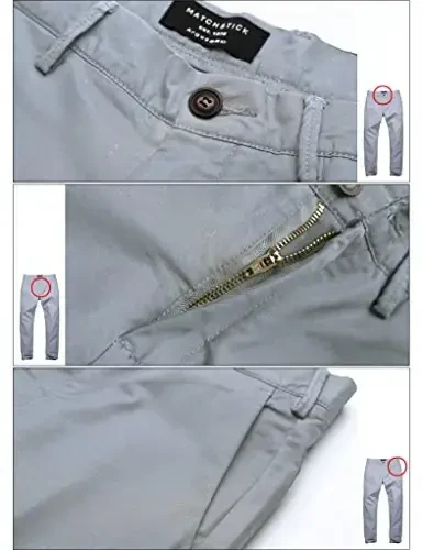Match Men's Slim Tapered Stretchy Casual Pants - 5