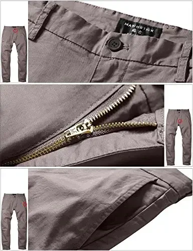 Match Men's Slim Tapered Stretchy Casual Pants #8105 - 4