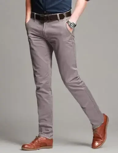 Match Men's Slim Tapered Stretchy Casual Pants #8105 - 6