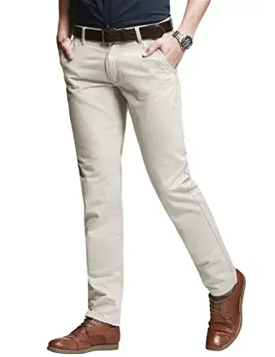 Match Men's Slim Tapered Stretchy Casual Pants #8105 - 1