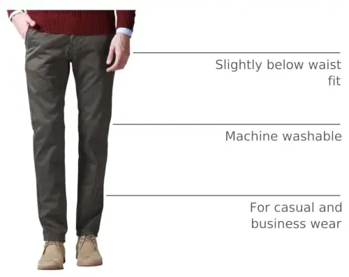 Match Mens Regular-Fit Casual Flat Front Chino Pants | Straight Leg, 100% Cotton, 5-Pocket Design, Office Wear, Weekend Casual, Daily Wear,Twill Fabric - 4