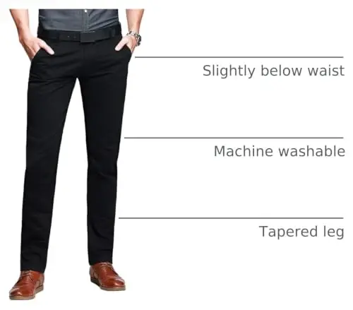 Match Mens Regular-Fit Casual Flat Front Chino Pants | Straight Leg, 100% Cotton, 5-Pocket Design, Office Wear, Weekend Casual, Daily Wear,Twill Fabric - 4