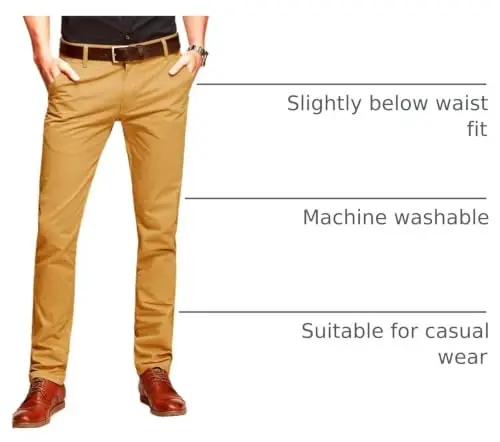 Match Mens Regular-Fit Casual Flat Front Chino Pants | Straight Leg, 100% Cotton, 5-Pocket Design, Office Wear, Weekend Casual, Daily Wear,Twill Fabric - 4